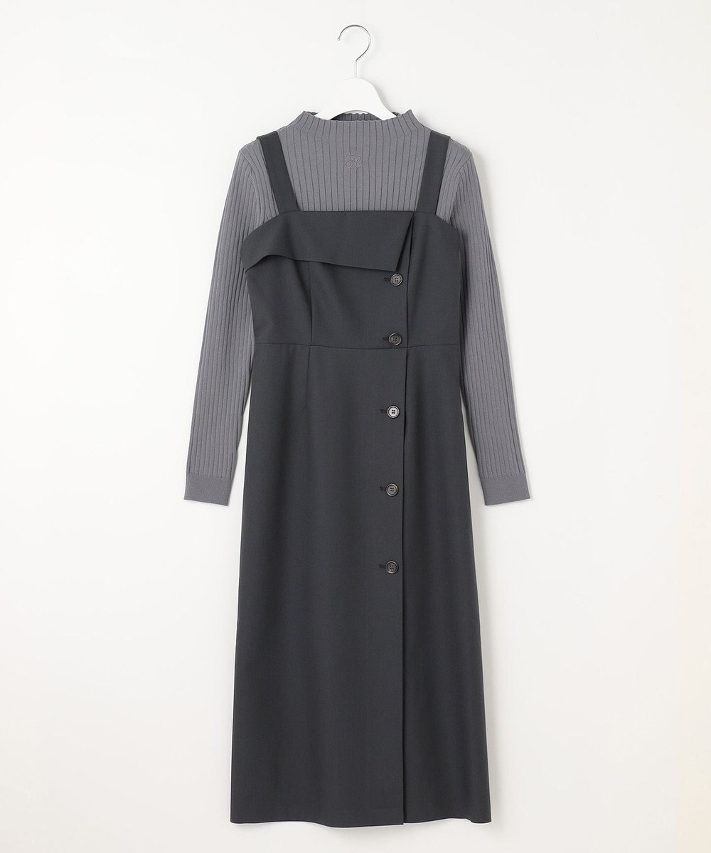 Feroux 【古畑星夏さん着用・セットアイテム】刺繍ポイント ニット × ジャンパー スカート 