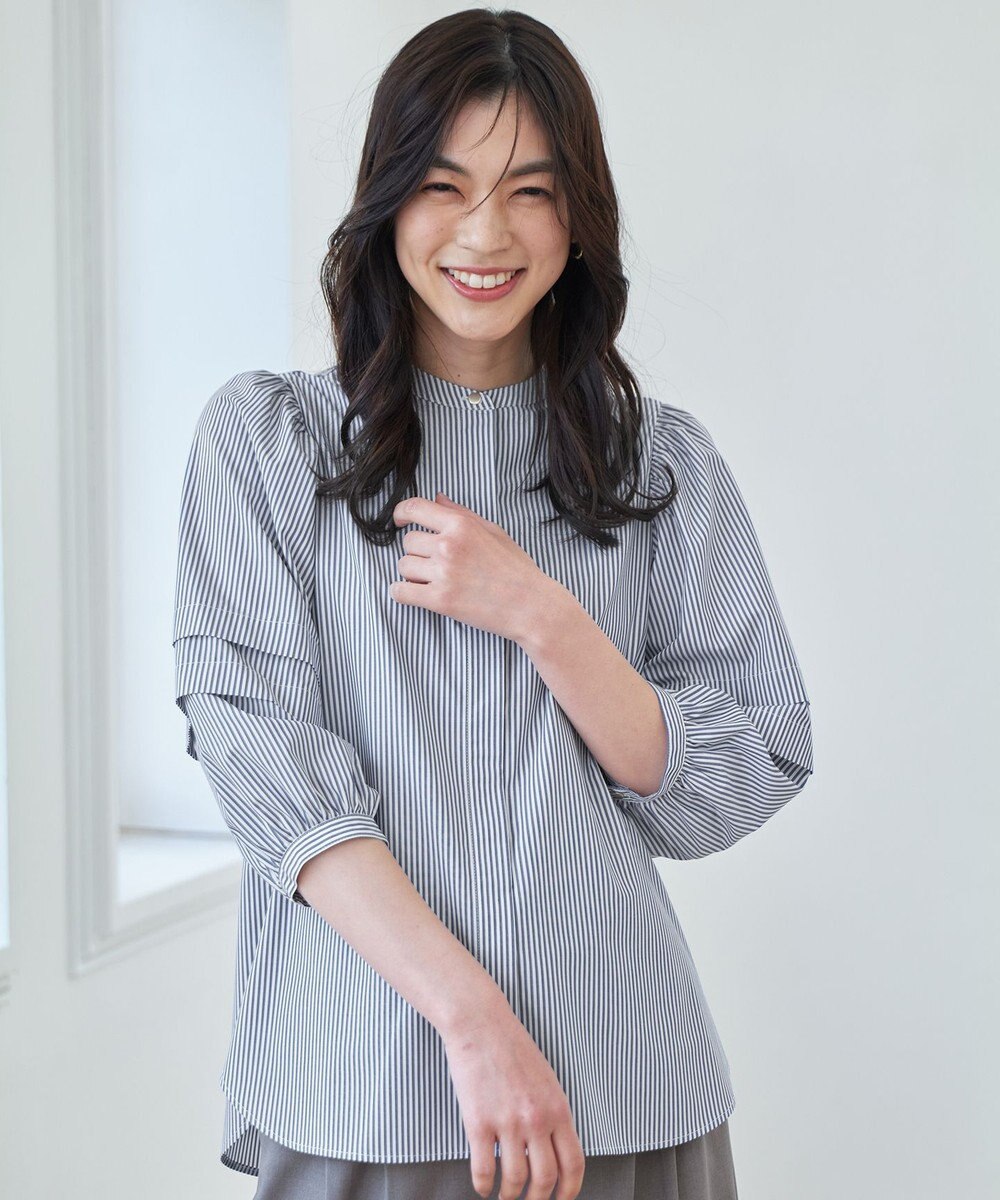 ANY 【接触冷感/UVカット/抗菌防臭/速乾】エニィファンクションタックスリーブブラウス 