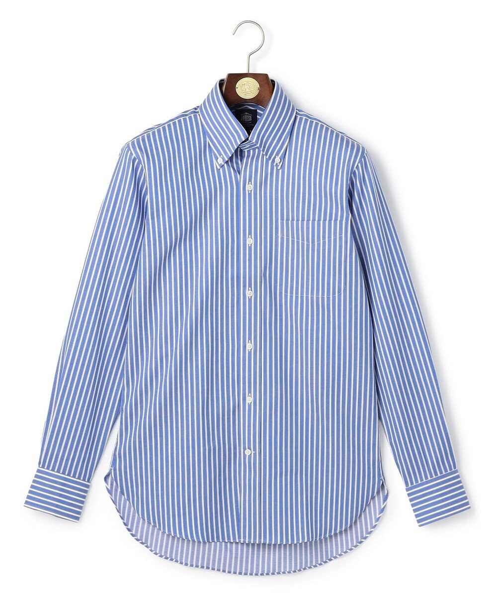 J.PRESS MEN 【PREMIUM PLEATS / 形態安定】スーピマコットンパナマストライプ シャツ / B.D. 
