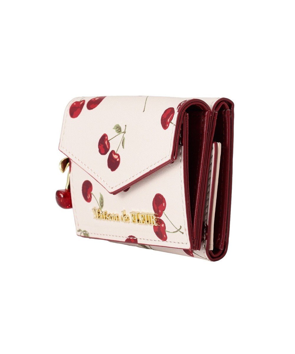 Maison de FLEUR リーフ付きチェリープチウォレット 