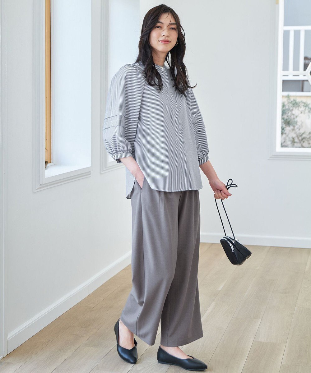 ANY 【接触冷感/UVカット/抗菌防臭/速乾】エニィファンクションタックスリーブブラウス 