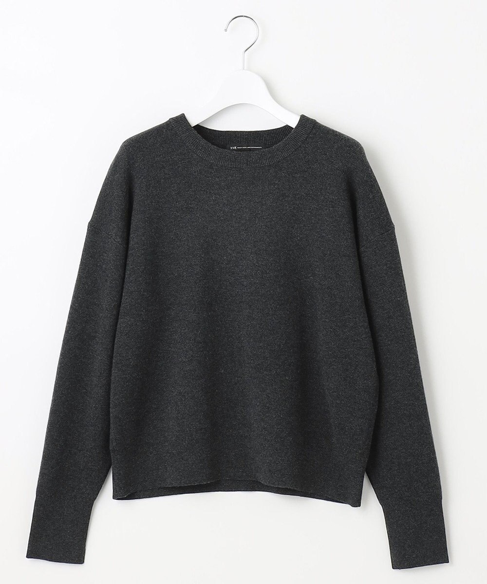 23区 L 【洗える】コットンウール クルーネック プルオーバー 