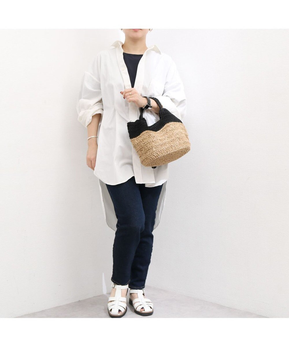 UNBILLION カシュカシュ cachecache / 切り替え柄編みミニトート カゴバッグ 