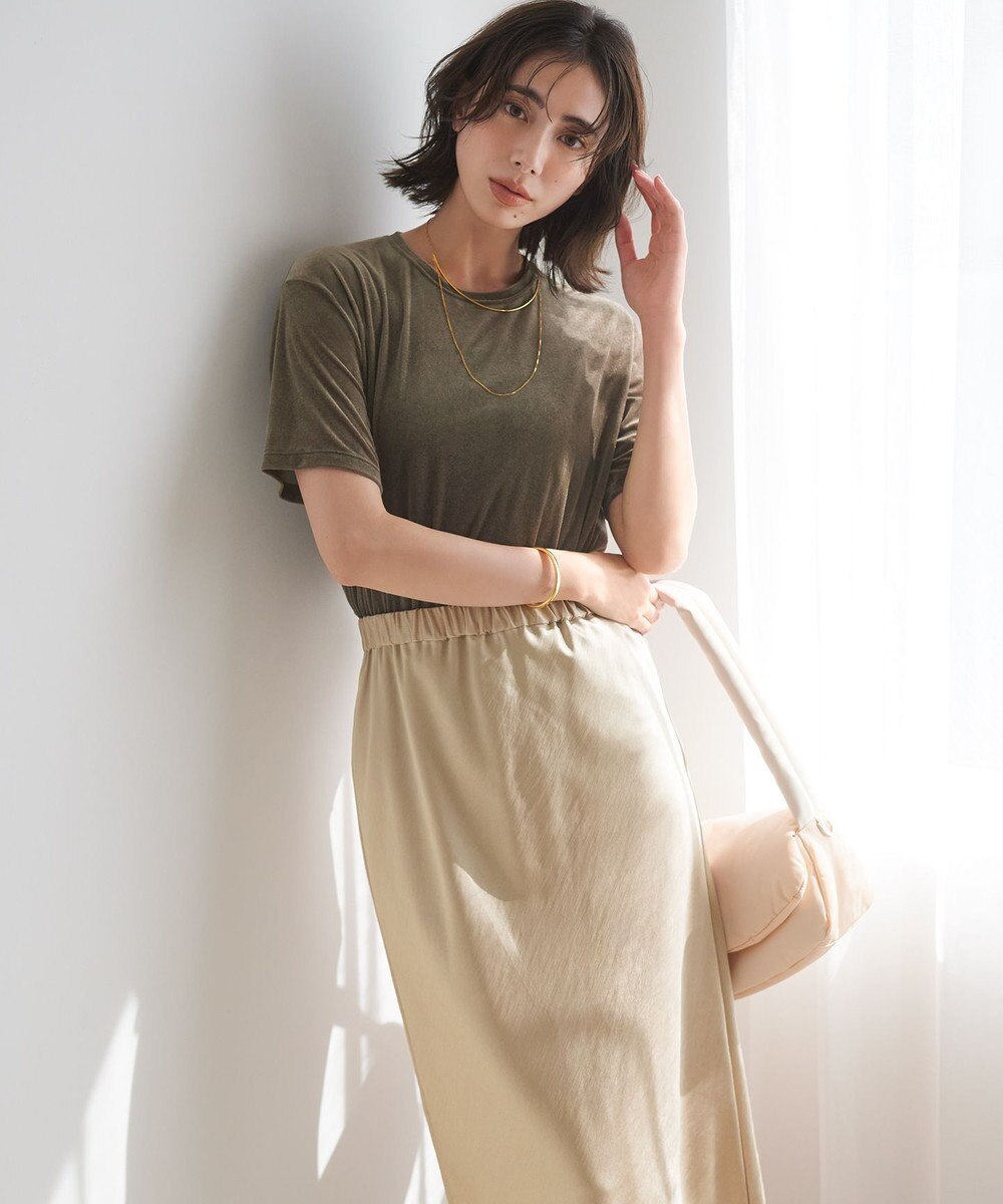 23区 【洗える】シアーベロア リラックス Tシャツ 