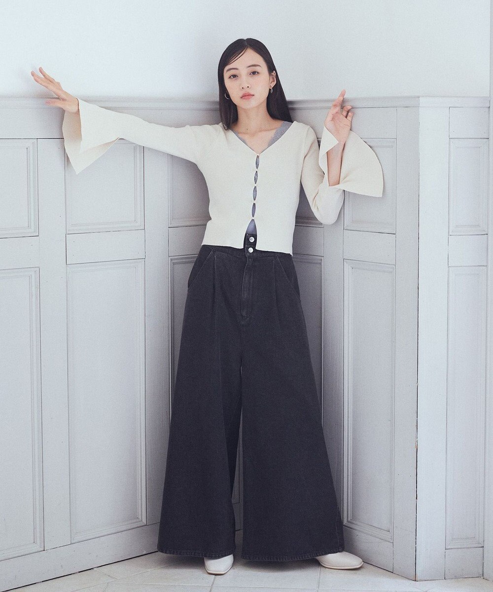 earth music&ecology ダブルベルトデザインワイドパンツ 