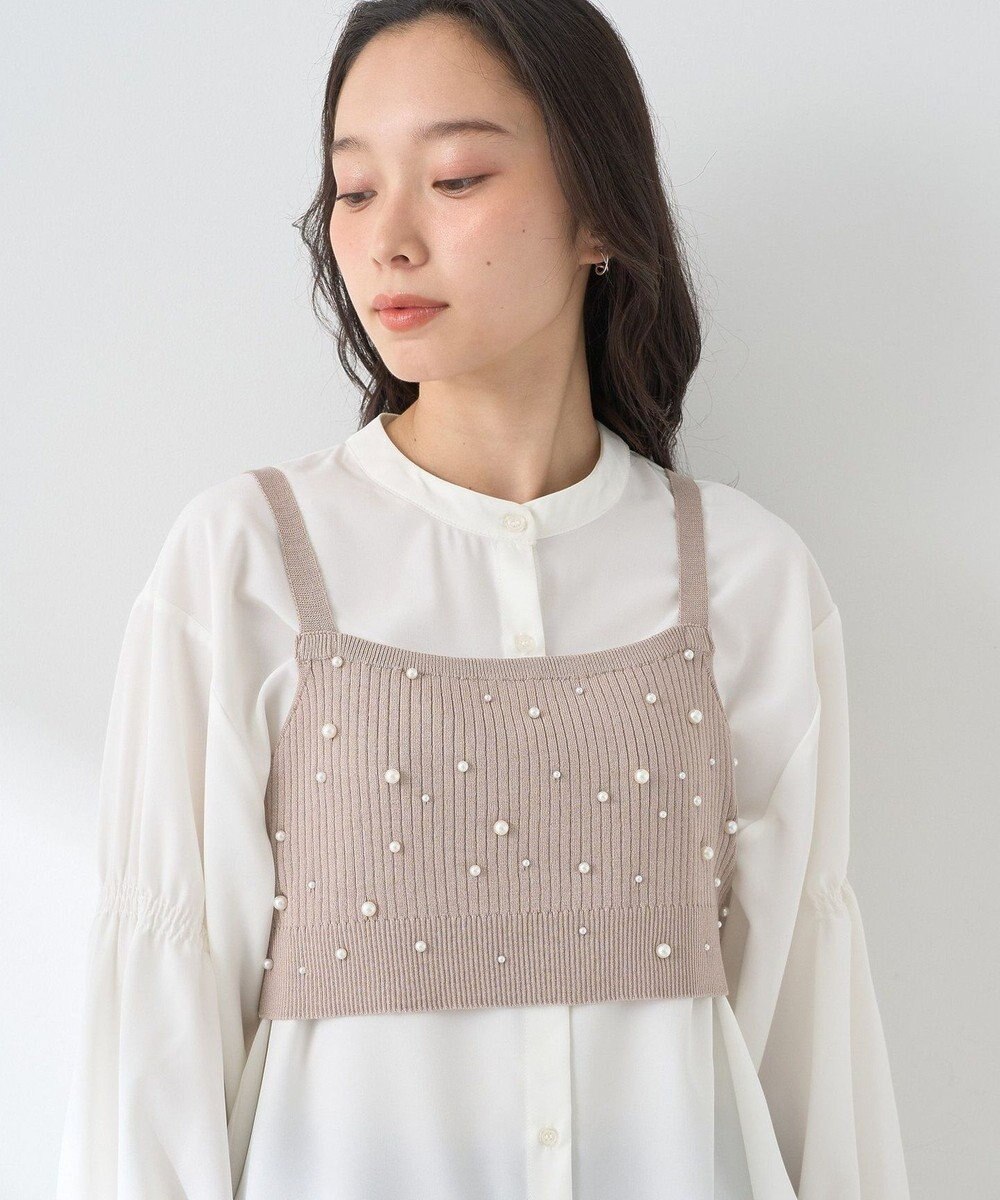 earth music&ecology ＳＥＴ２点パールビスチェ＋シャツ 