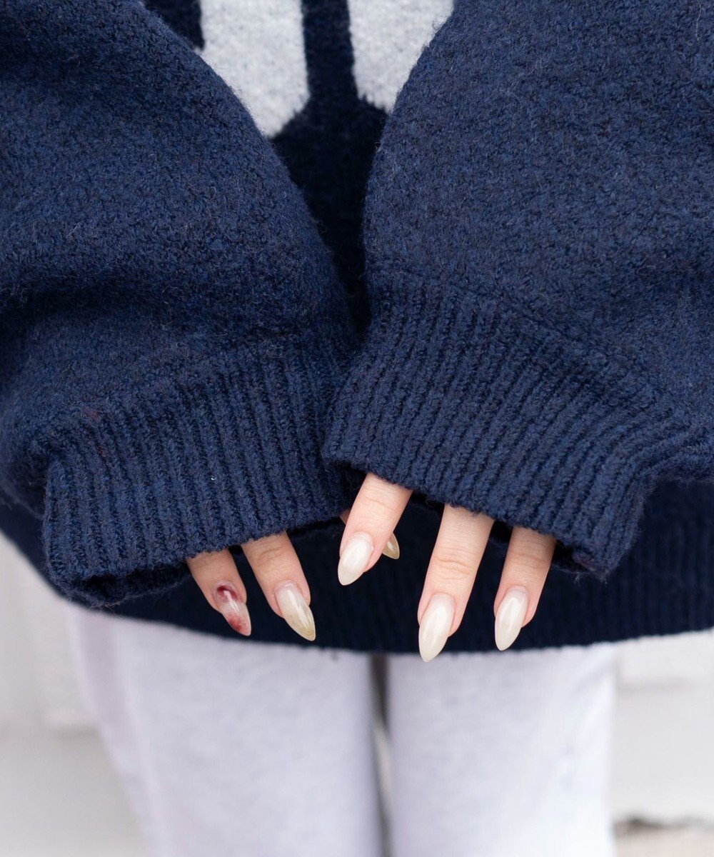 WEGO フラッフィー2WAYグラフィックワンショルBIGニット 