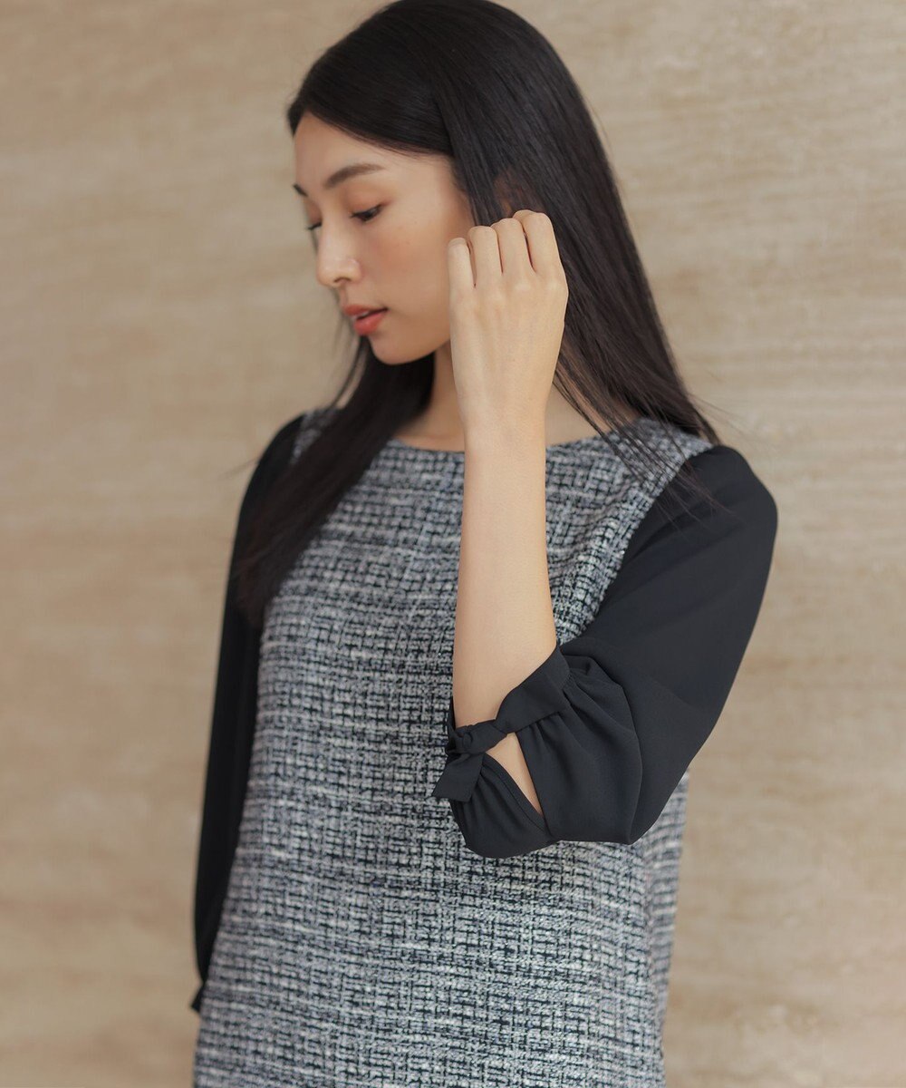 組曲 【KUMIKYOKU NAVY】ラメループモールツイード ワンピース 