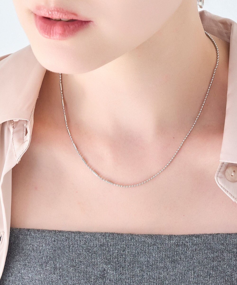 Phoebe 【金属アレルギー対応】リンキーデザインチェーンネックレス　シルバー　ニッケルフリー 