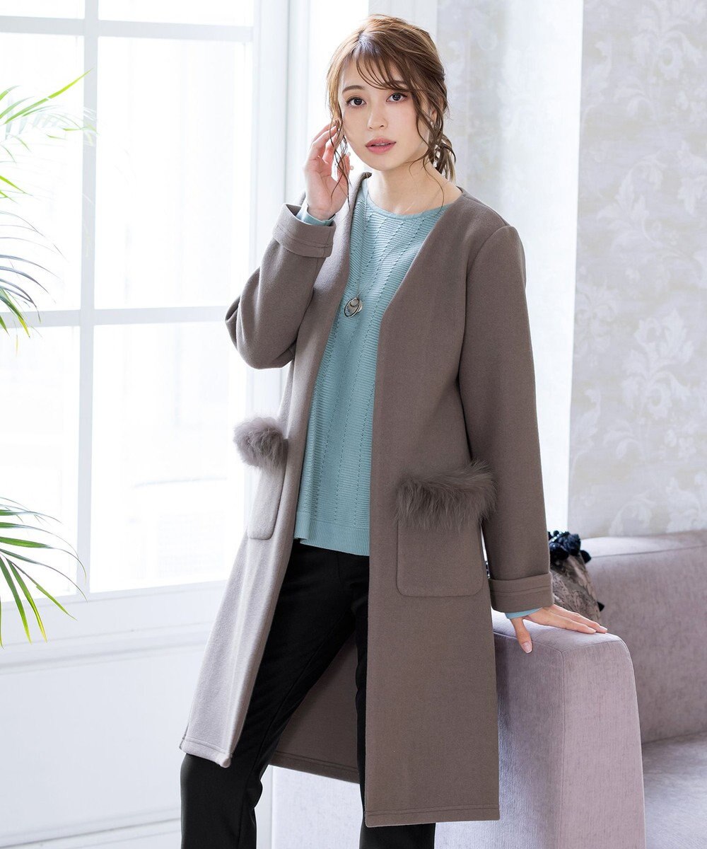 Tiaclasse 【2WAY】さらっと羽織れるFOXファーコート 