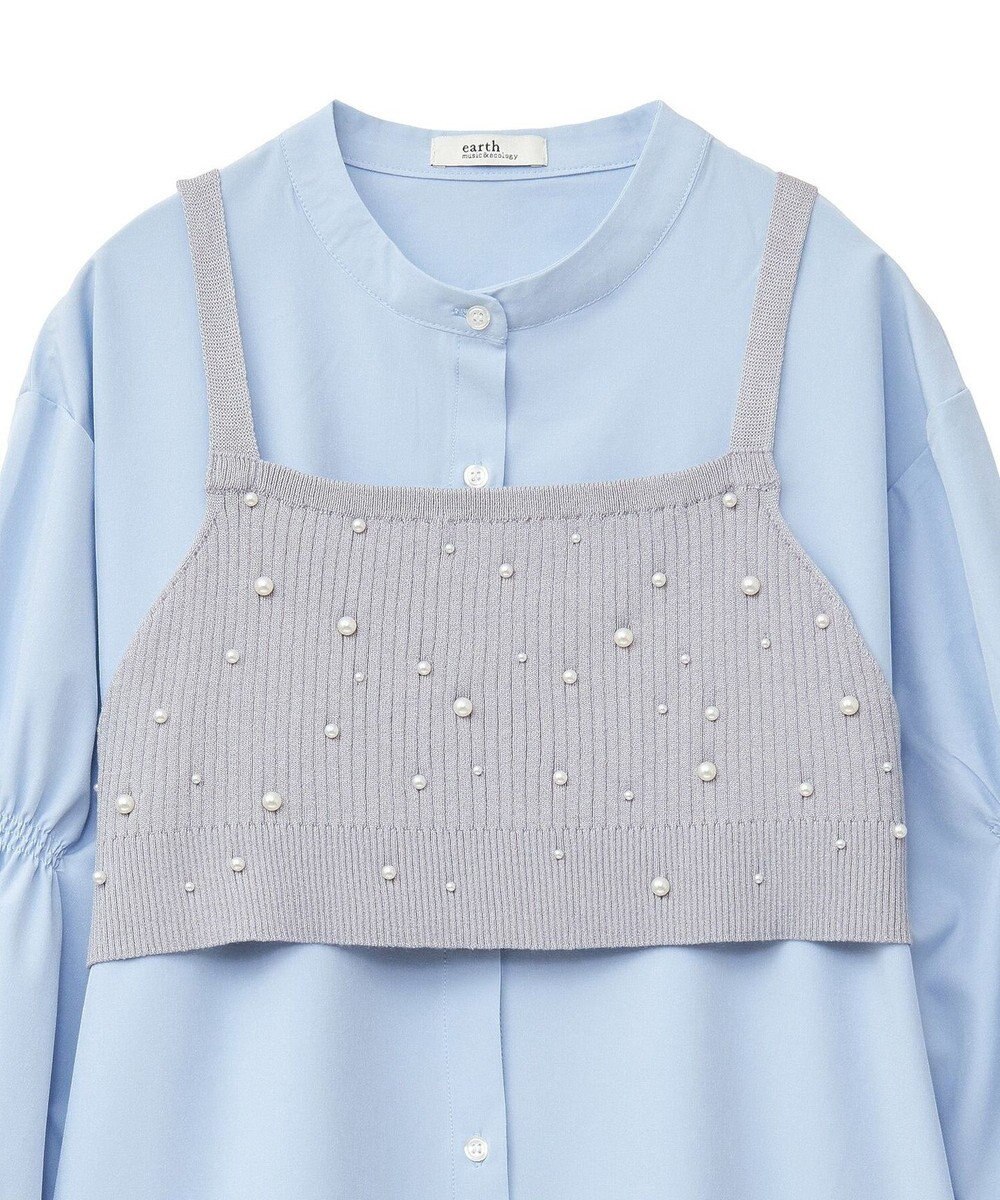 earth music&ecology ＳＥＴ２点パールビスチェ＋シャツ 