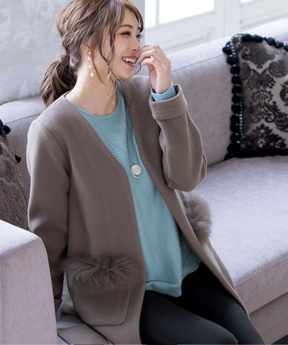 Tiaclasse 【2WAY】さらっと羽織れるFOXファーコート 