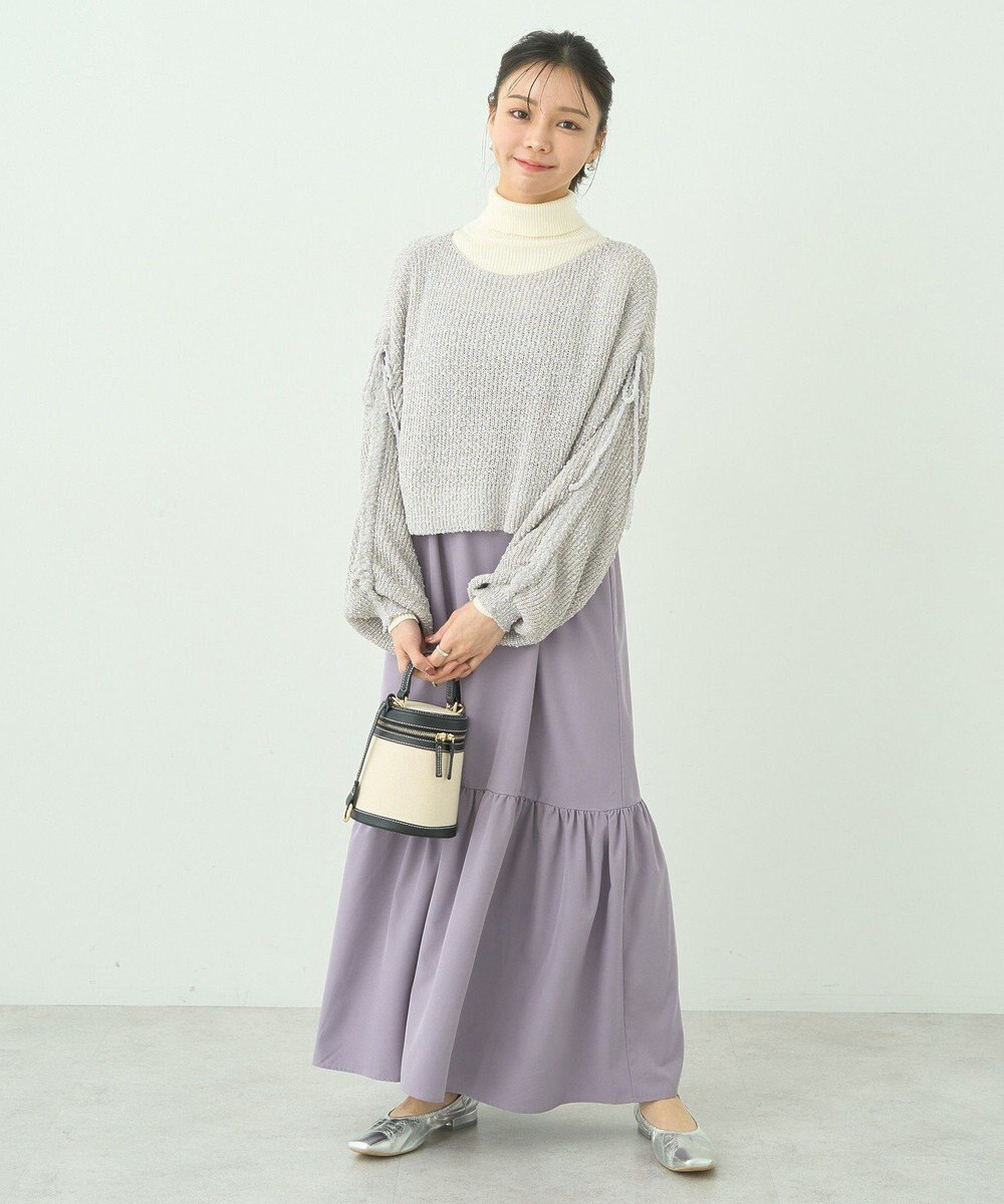 earth music&ecology ＳＥＴ２点透かしニット＋キャミワンピース 