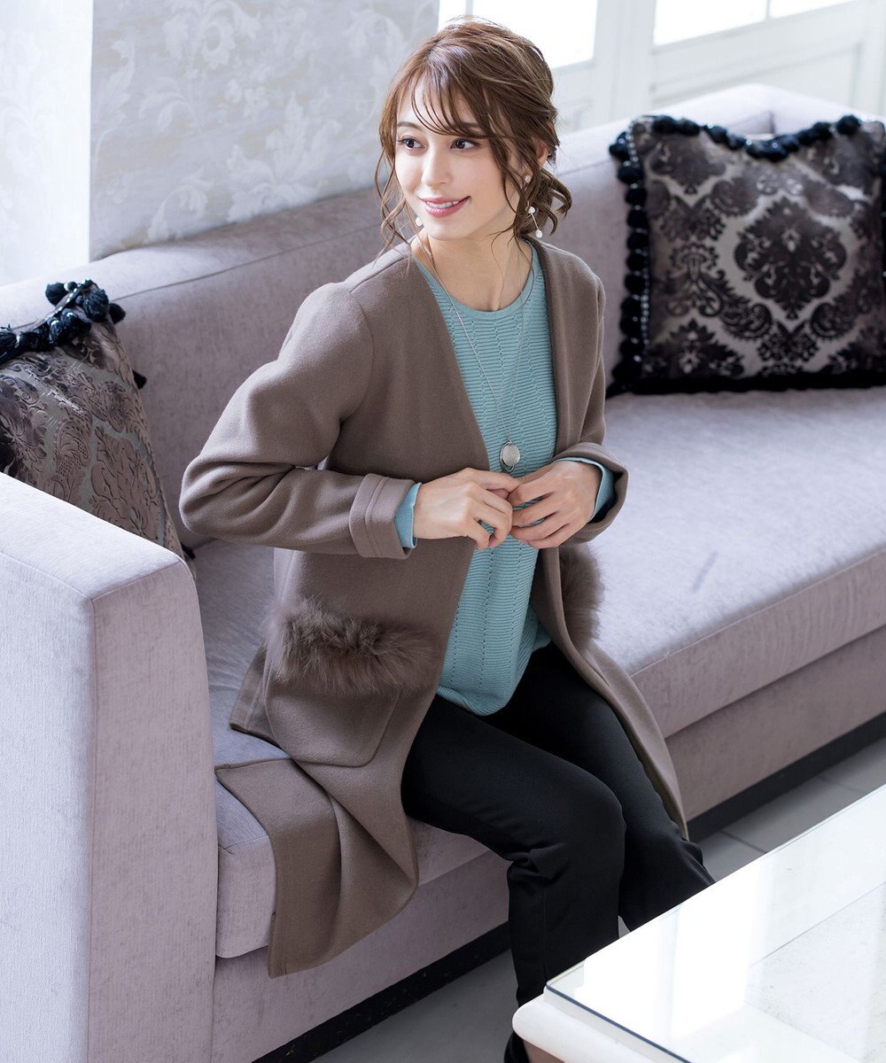 Tiaclasse 【2WAY】さらっと羽織れるFOXファーコート 