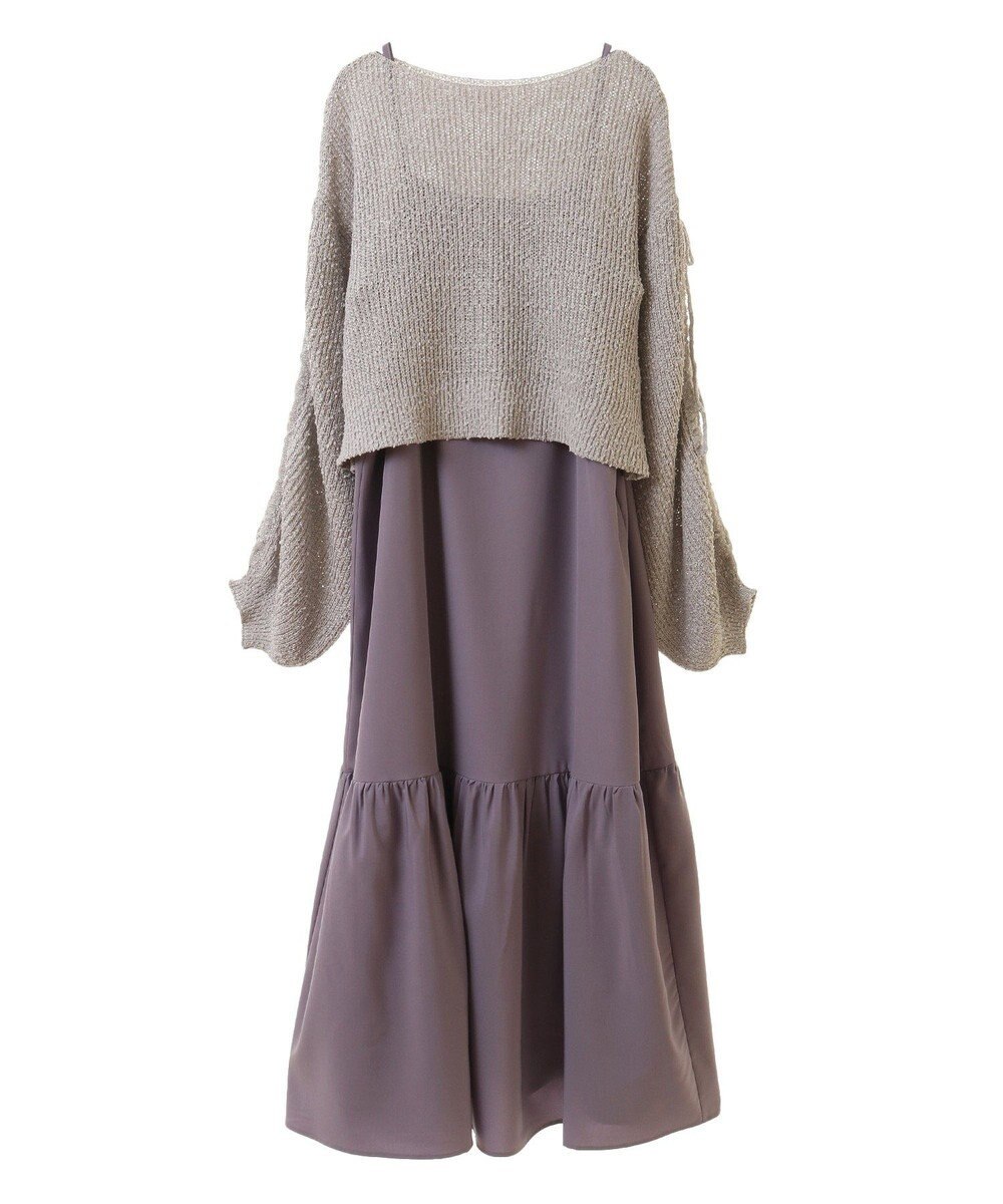 earth music&ecology ＳＥＴ２点透かしニット＋キャミワンピース 