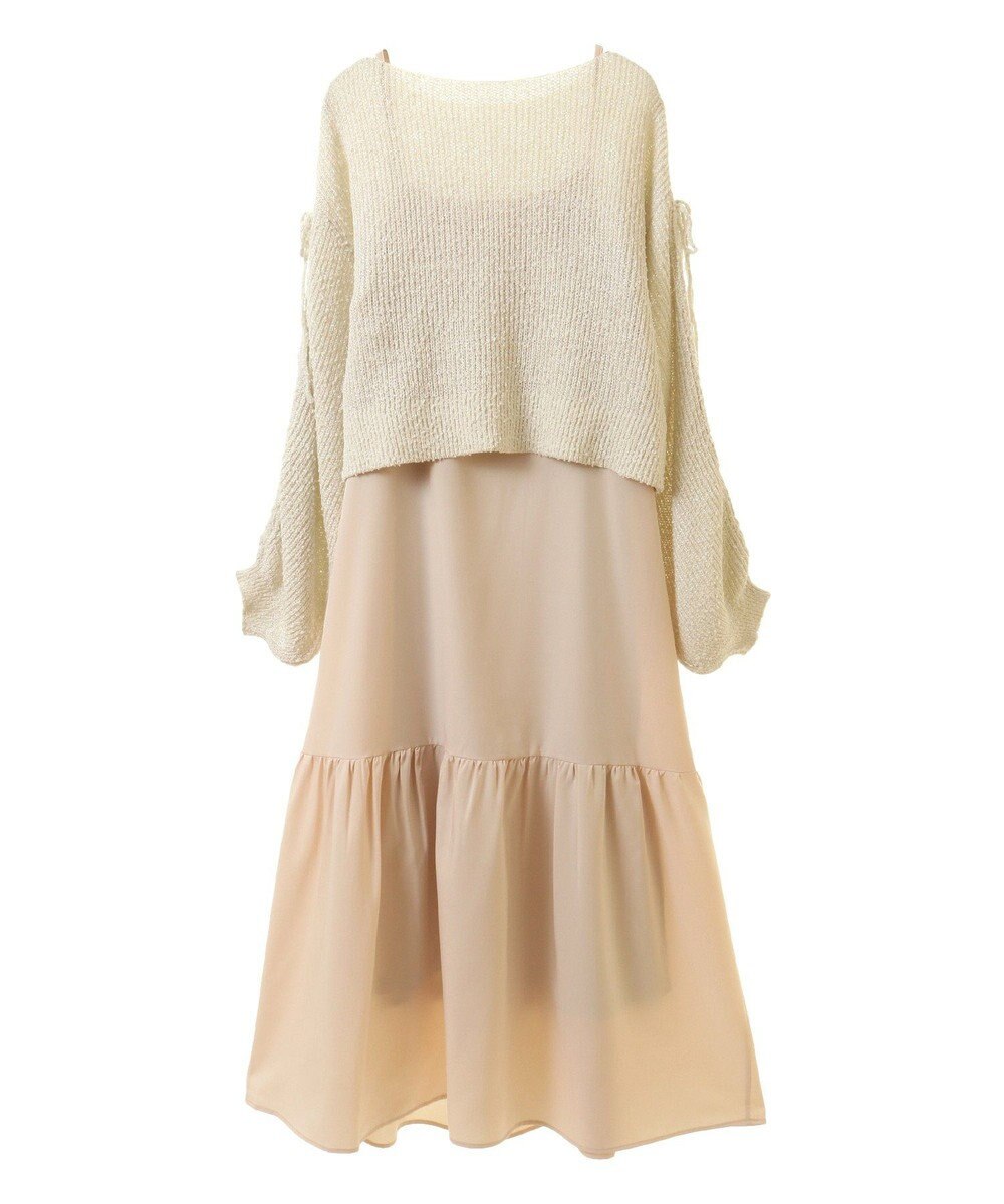 earth music&ecology ＳＥＴ２点透かしニット＋キャミワンピース 