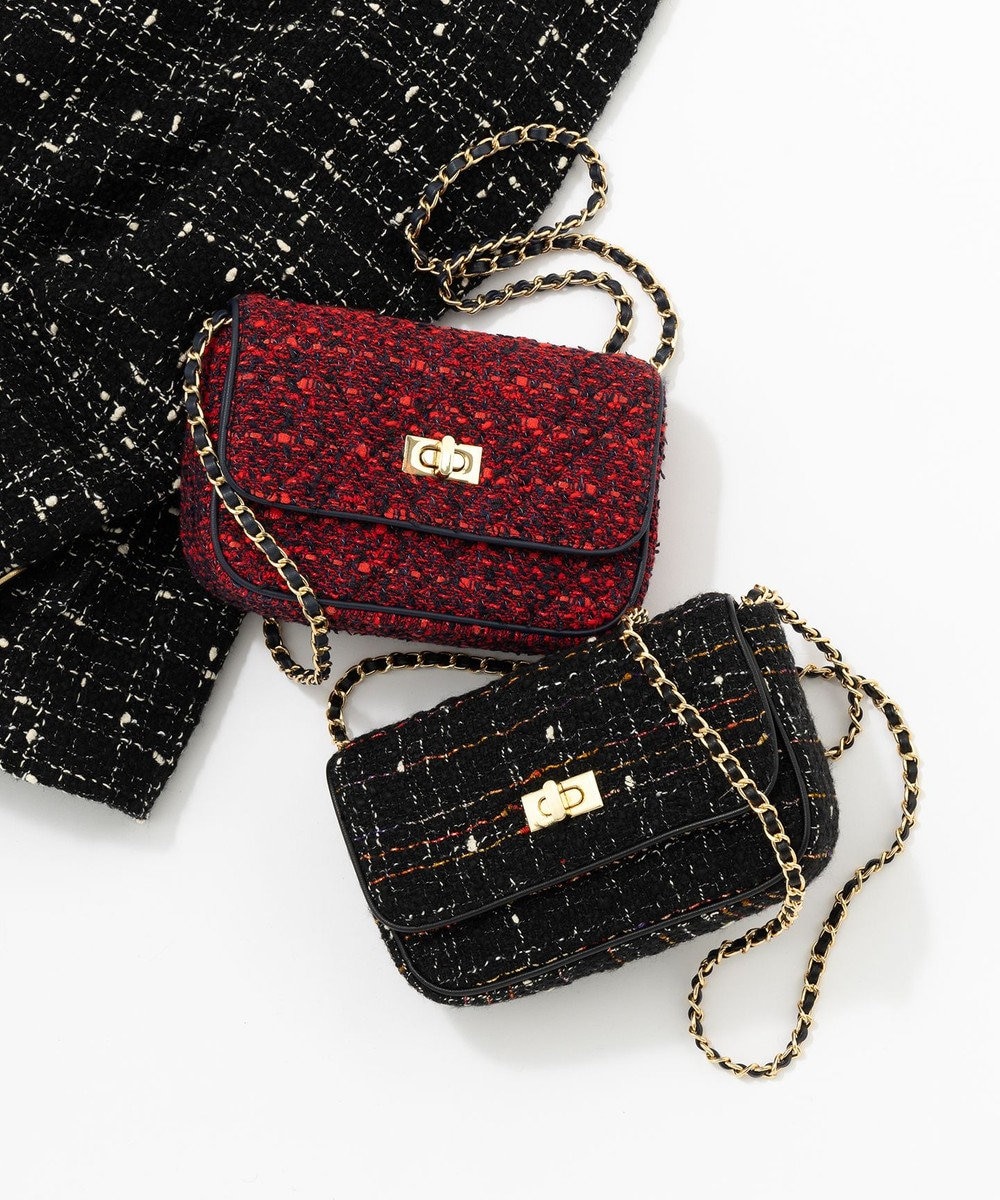 23区 GIOLICAツイード チェーンショルダーバッグ 