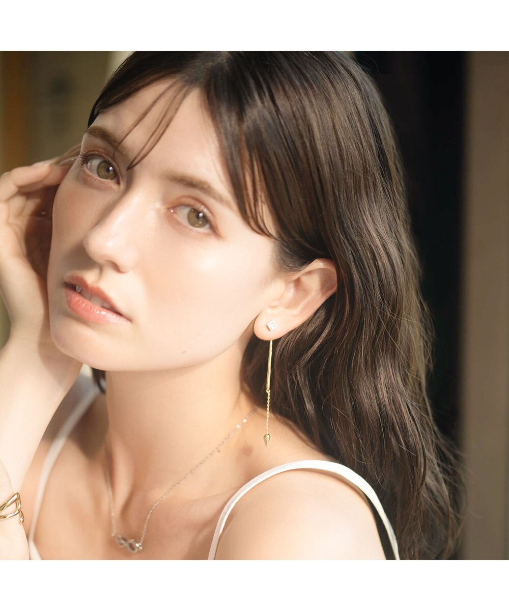 blancotokyo 【金属アレルギー対応】スクエアストーンバーピアス SUENO 