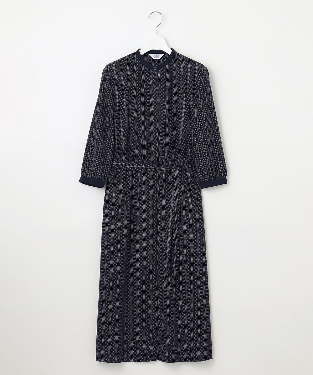 J.PRESS LADIES L 【洗える】ドットデシンプリント ピンタック ワンピース 