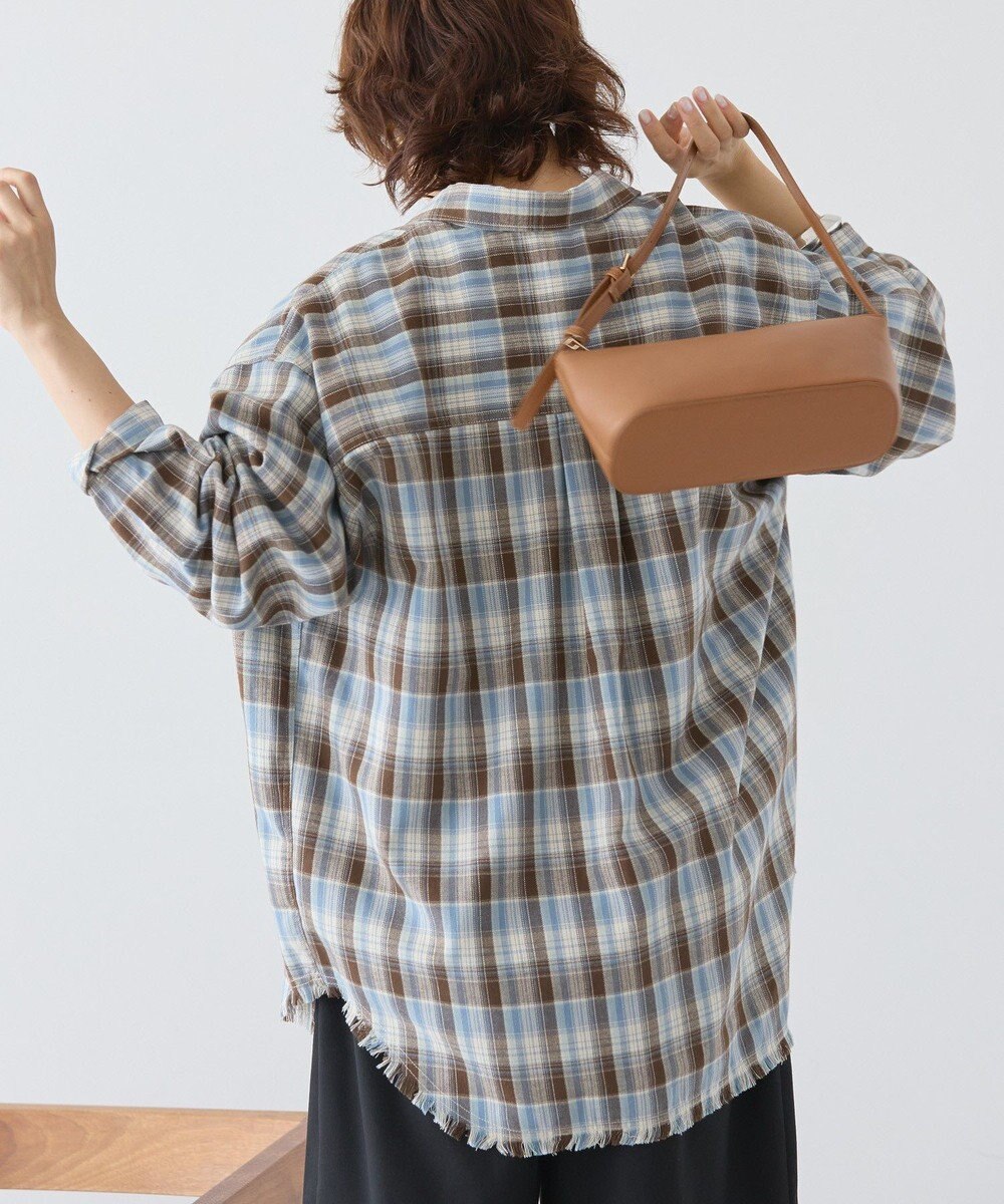 AMERICAN HOLIC フリンジヘム起毛チェックシャツ 