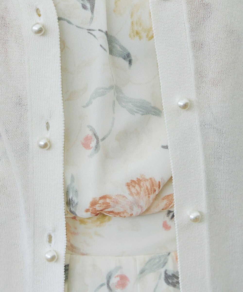 Tiaclasse ラメシアー天竺パールボタンカーディガン 