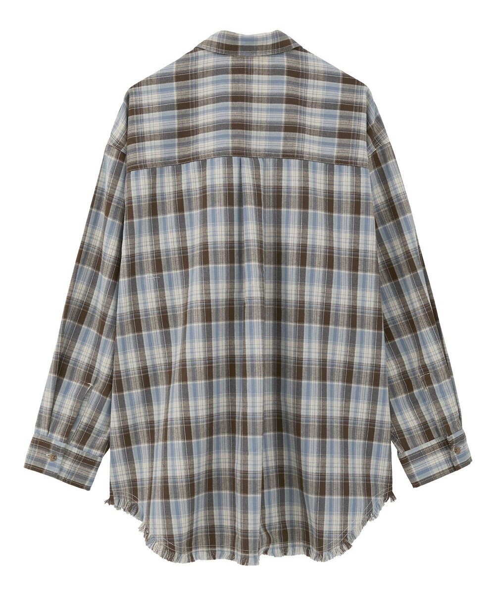 AMERICAN HOLIC フリンジヘム起毛チェックシャツ 