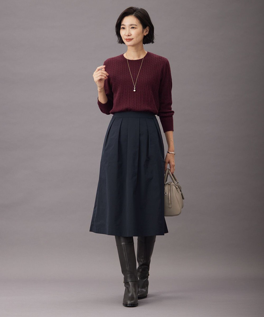 J.PRESS LADIES S 【洗える】グレイス メモリータフタ タック スカート 