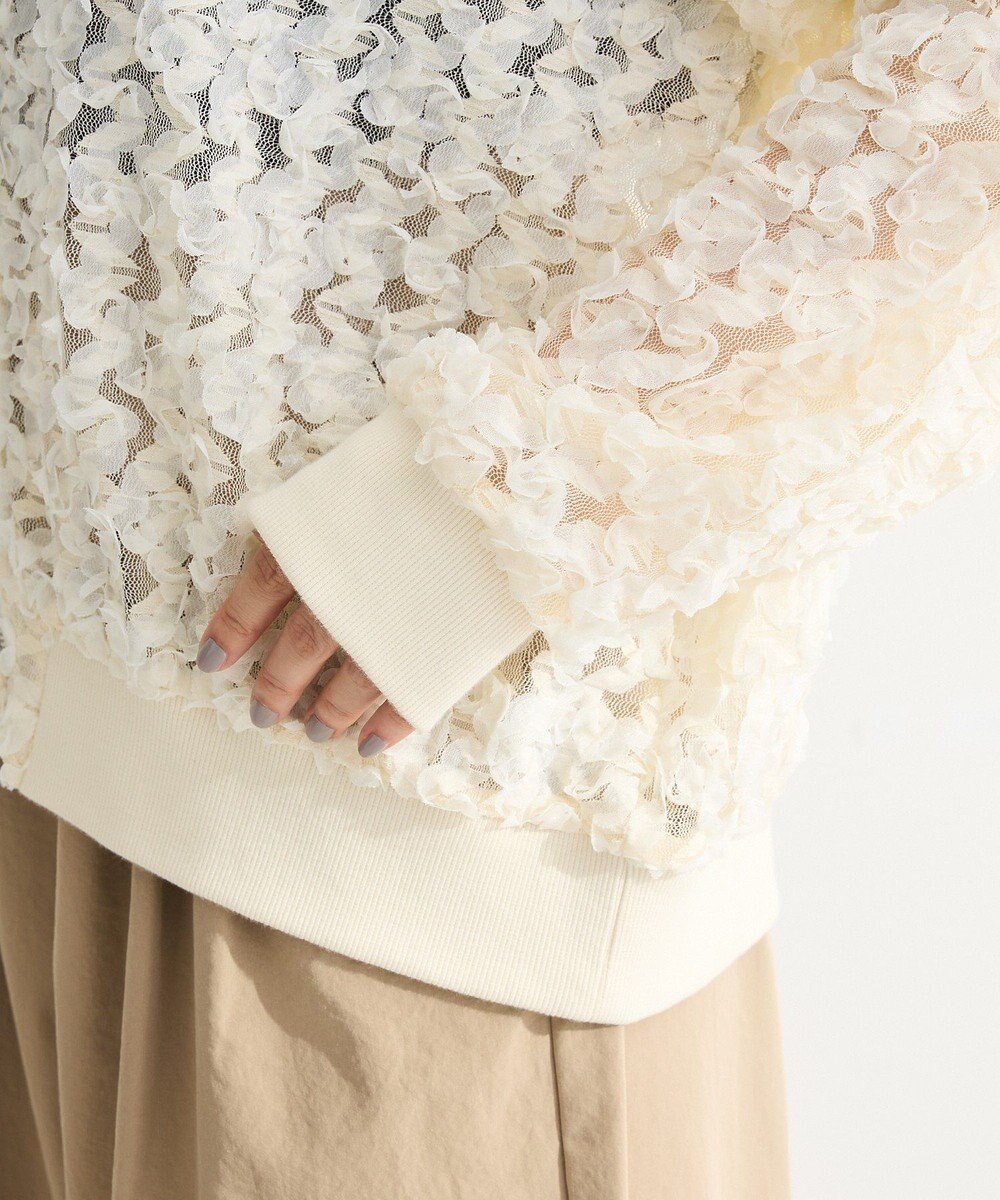 Green Parks フラワー柄チュールブルゾン 