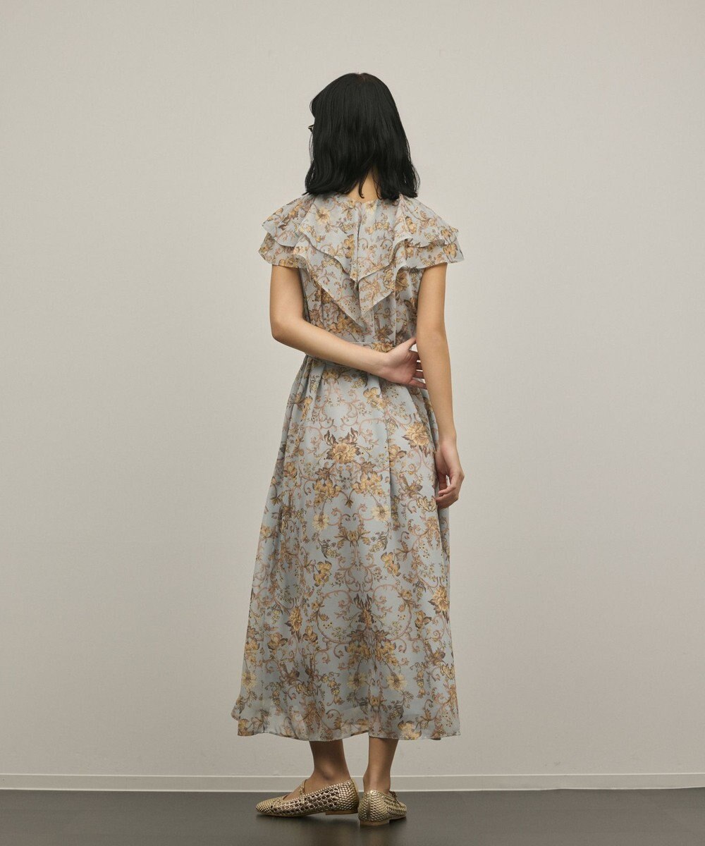 GRACE CONTINENTAL サラサプリントフリルカラーワンピース 