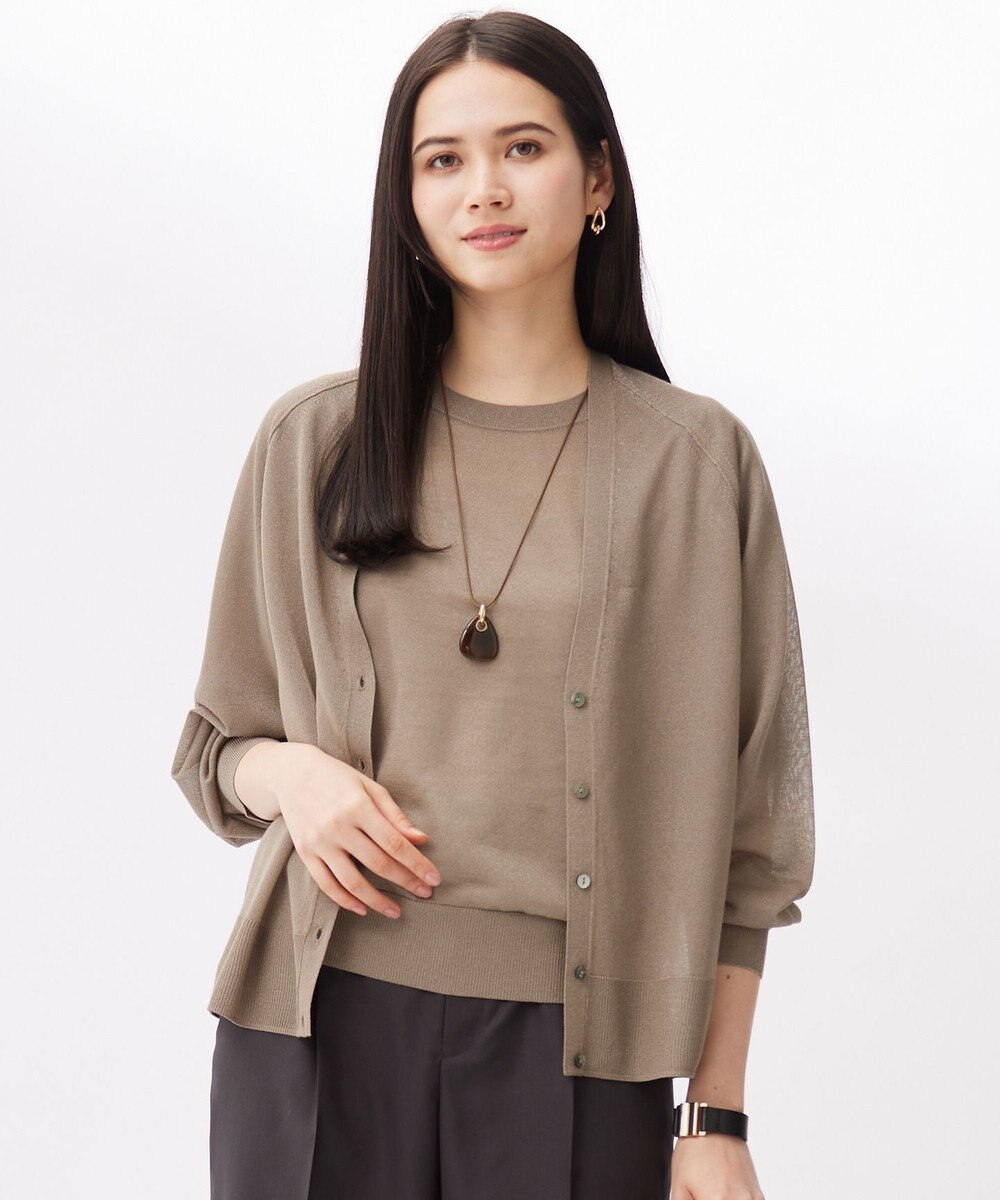 自由区 【洗える】ブライトシアー カーディガン 