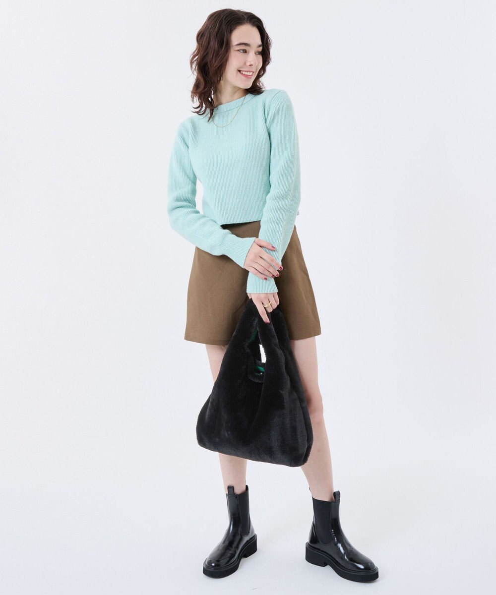 LeSportsac FUR SHOULDER TOTE/ブラックフラッフィーファー 