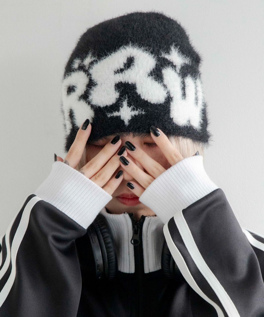 WEGO シャギーキラキラロゴニットキャップ 