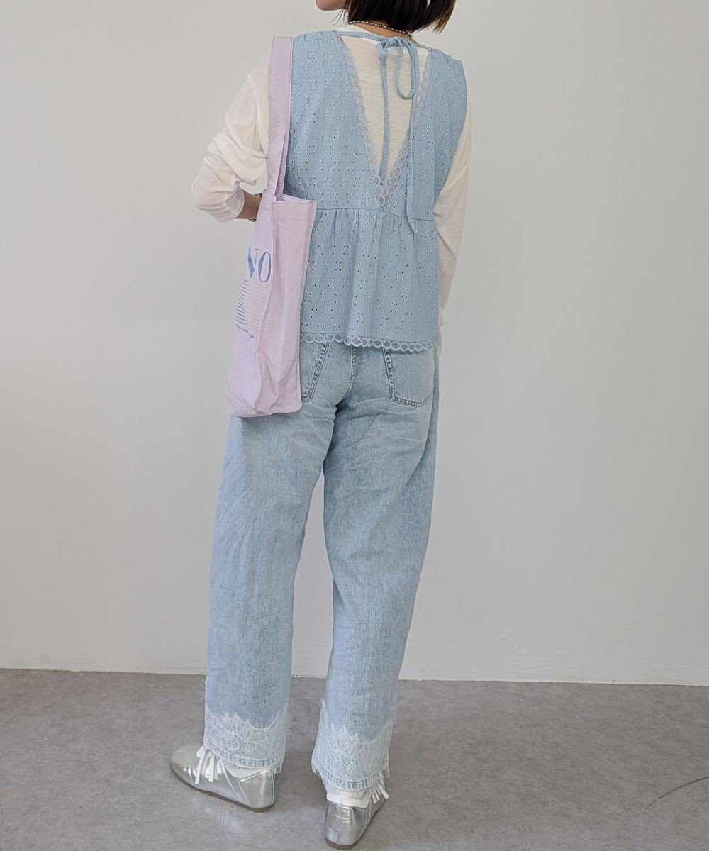 OP／FILA 【Ocean Pacific】Vネックレースビスチェ 