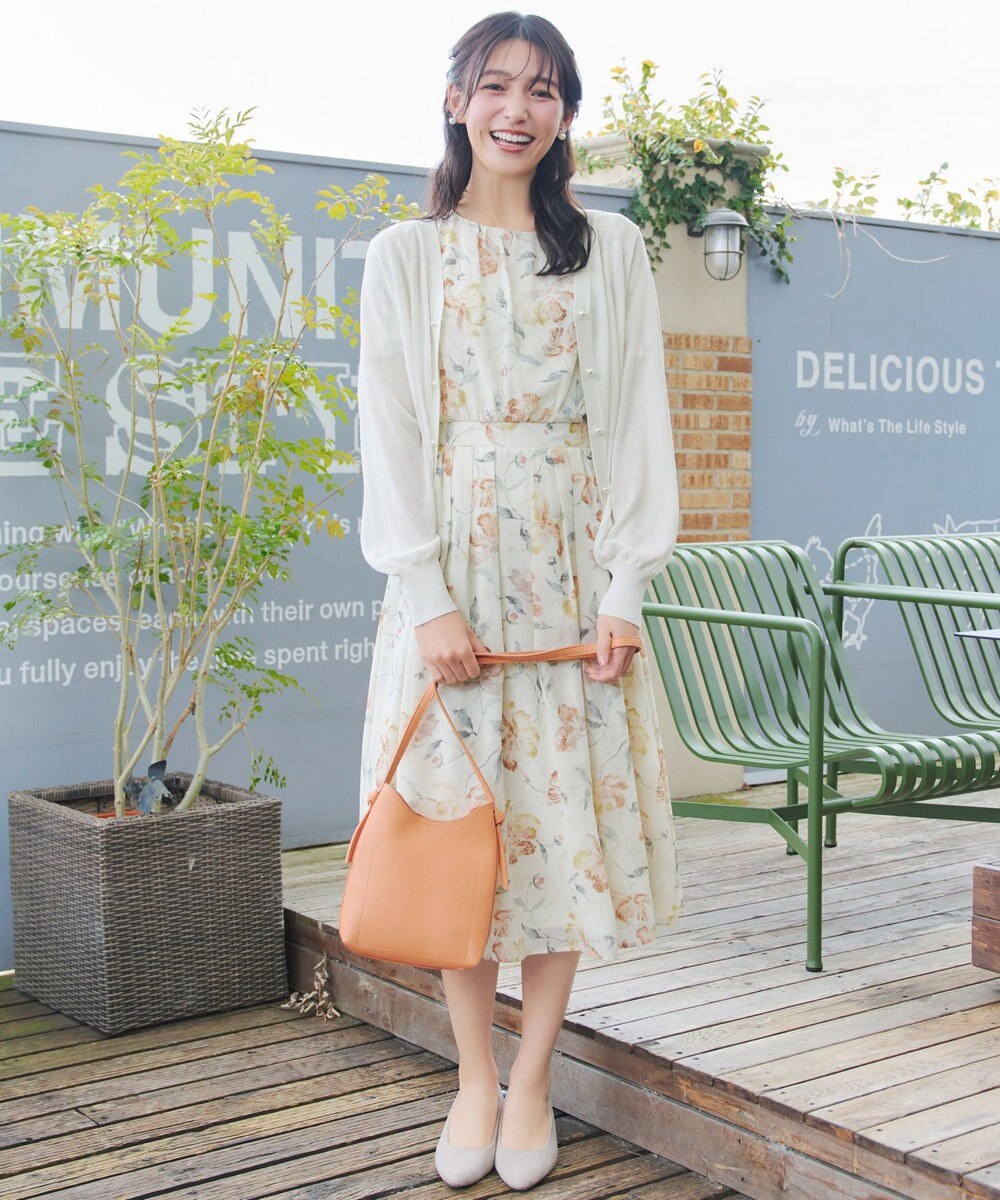 Tiaclasse ラメシアー天竺パールボタンカーディガン 