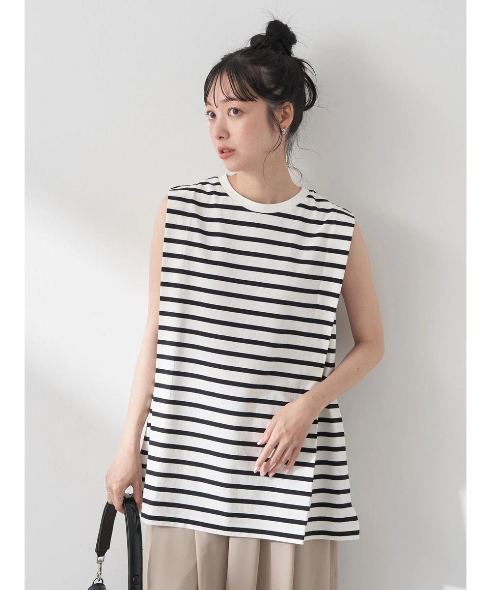 earth music&ecology ボクシーノースリーブチュニック 