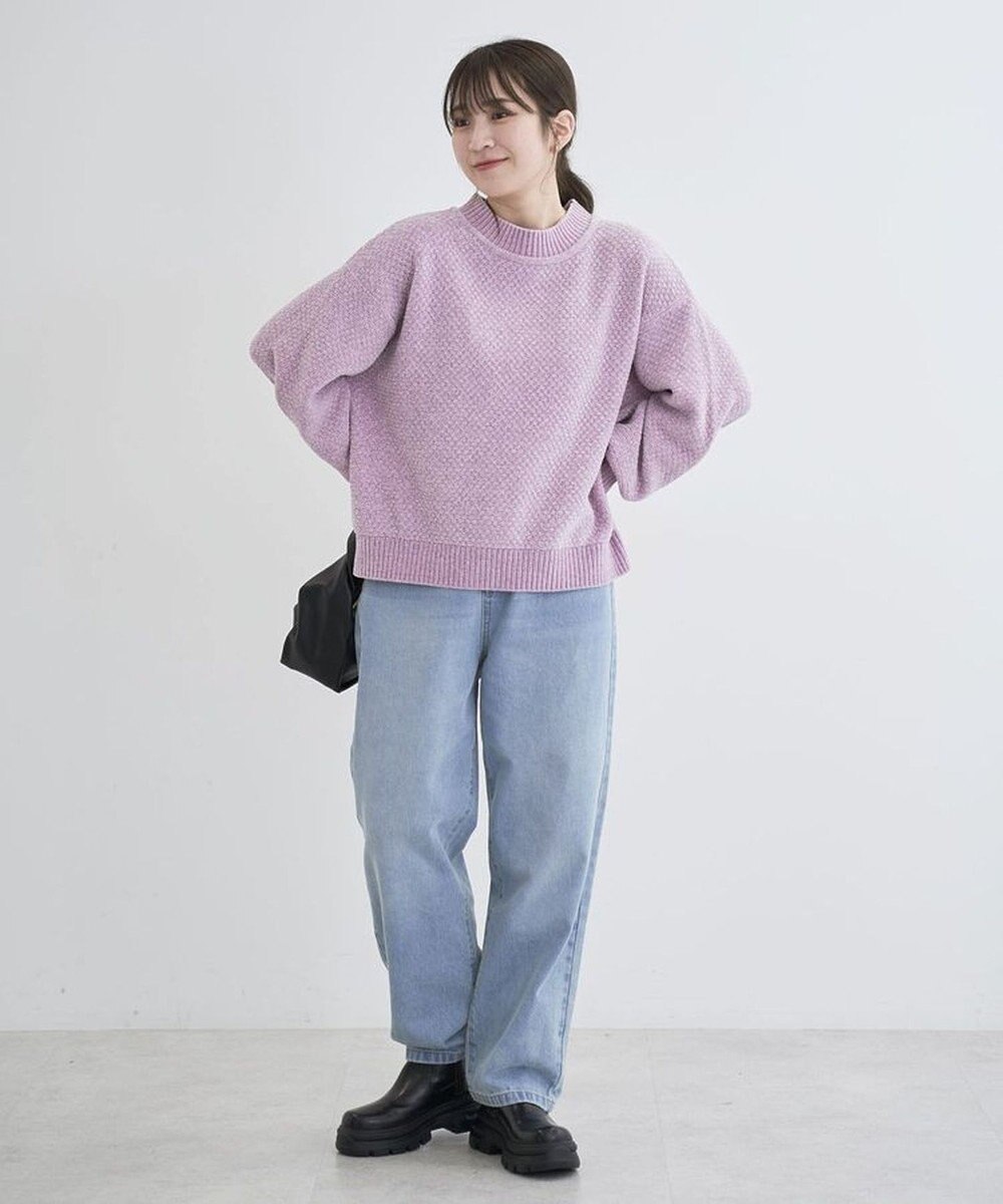 Green Parks ベロアモールモックネックニットプルオーバー 