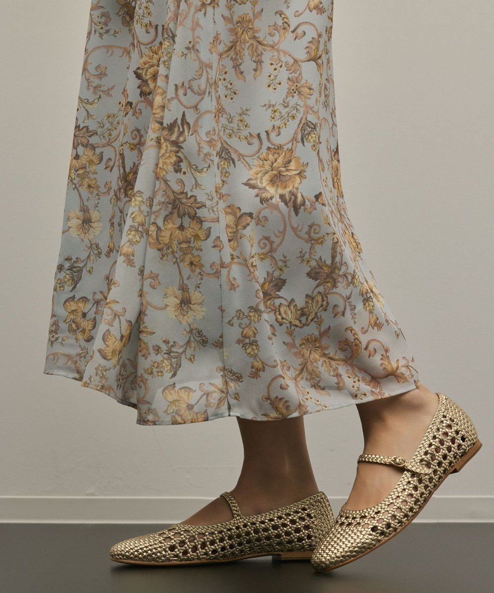 GRACE CONTINENTAL サラサプリントフリルカラーワンピース 