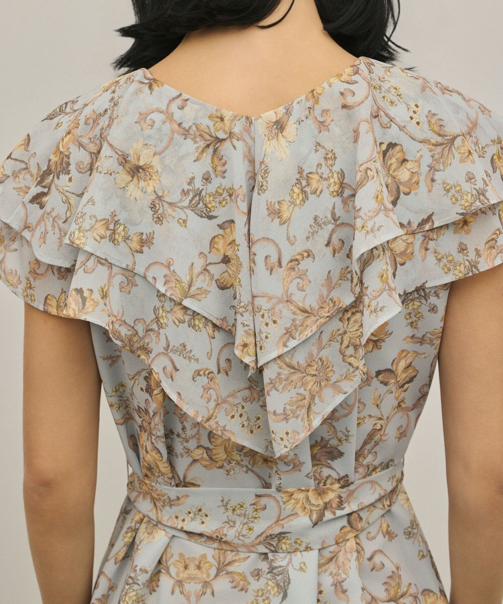 GRACE CONTINENTAL サラサプリントフリルカラーワンピース 