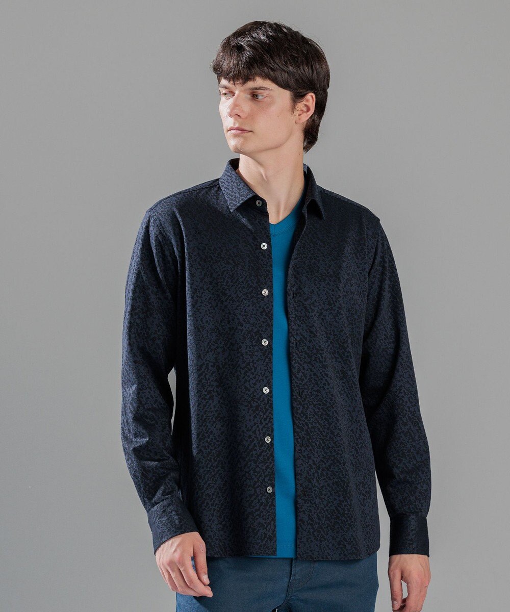 JOSEPH HOMME バークジャガードジャージー   レギュラーカラーシャツ 