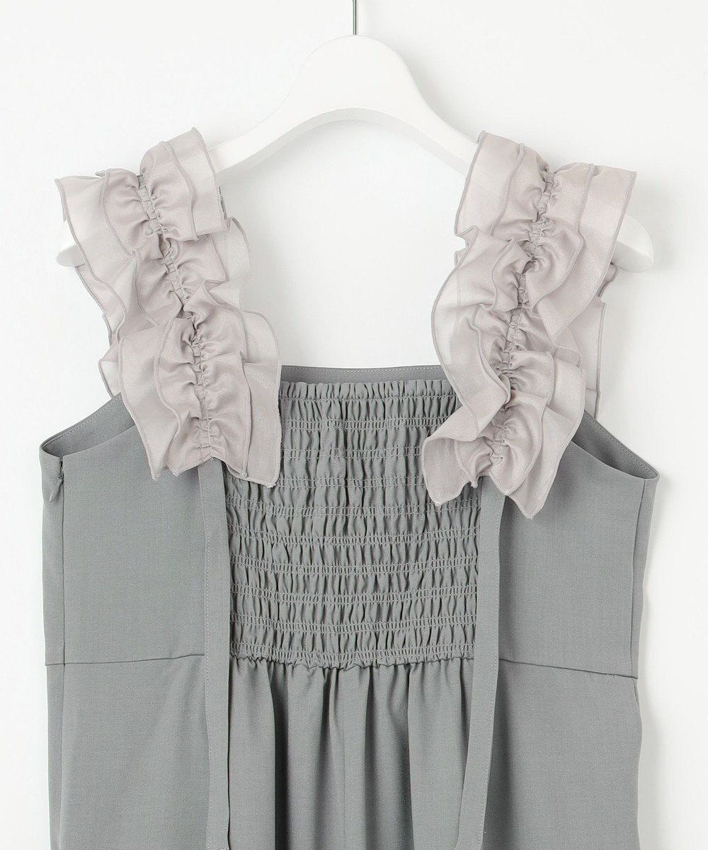 Feroux 【洗える】フリルショルダー サロペット 