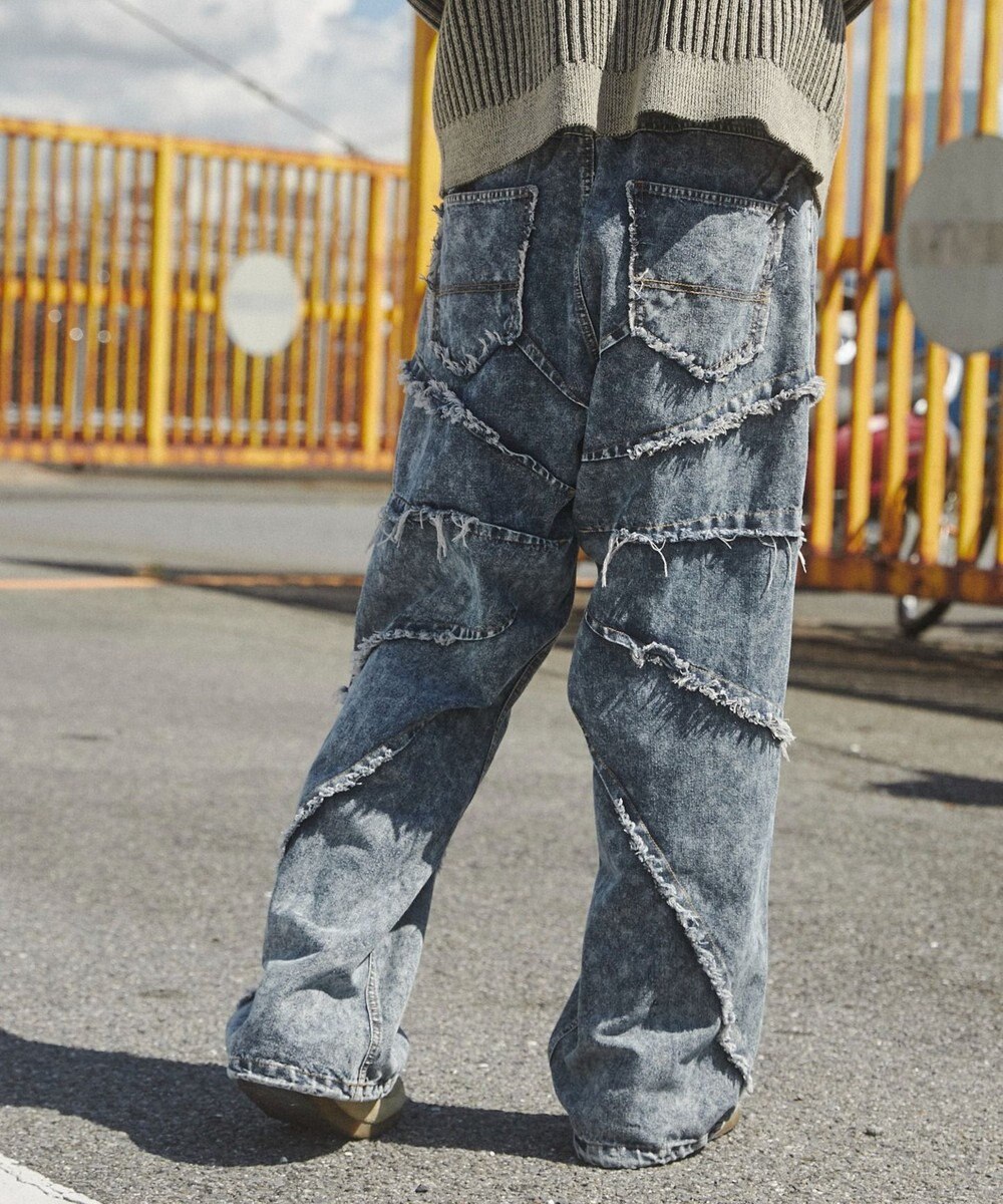 WEGO ダーツフリンジデニムパンツ 