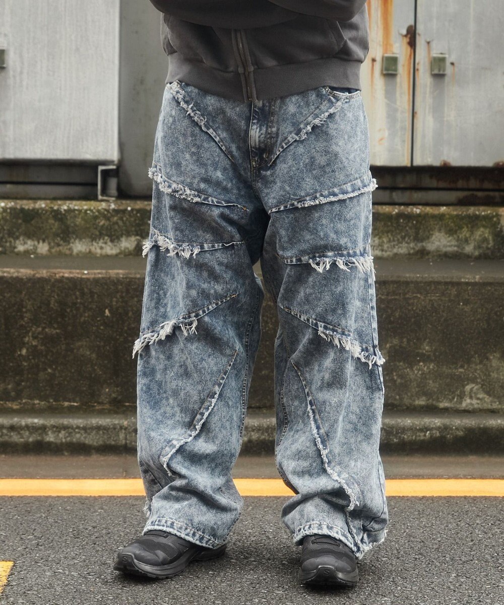 WEGO ダーツフリンジデニムパンツ 