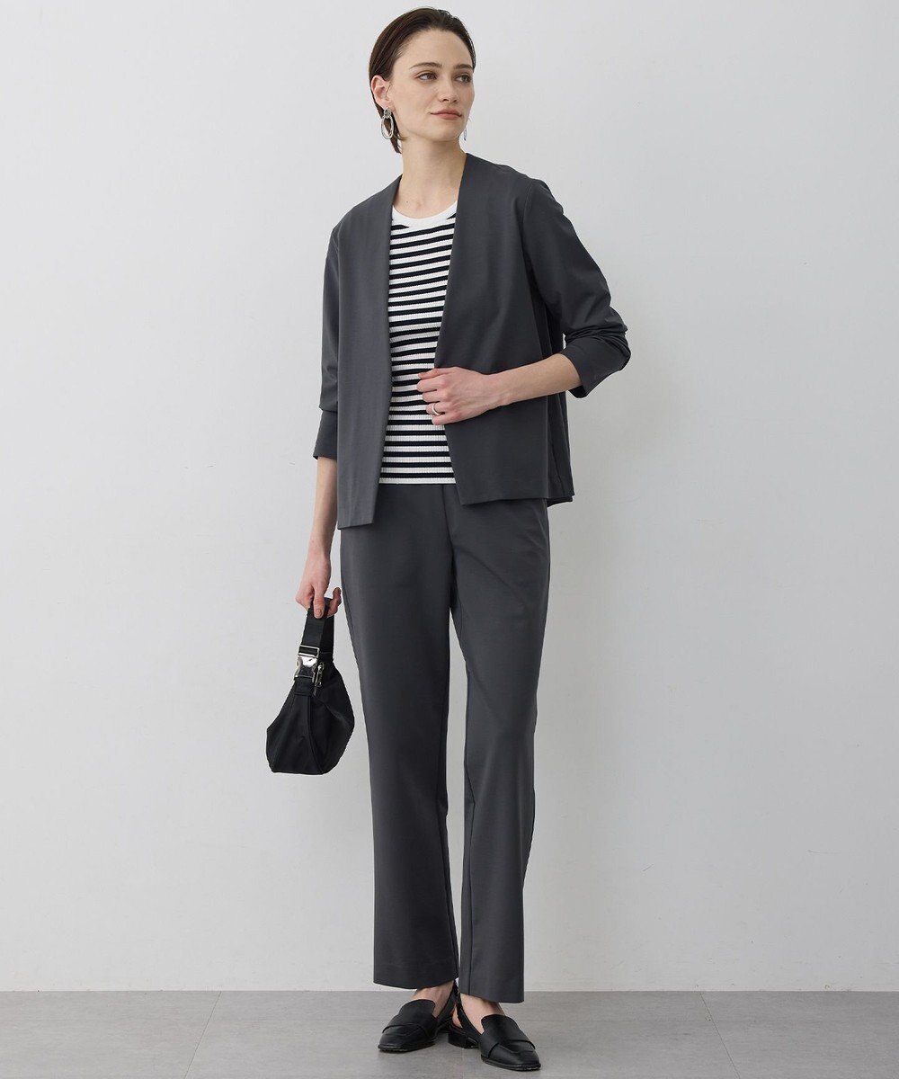 ICB L ナイロンストレッチポンチ ノーカラージャケット 