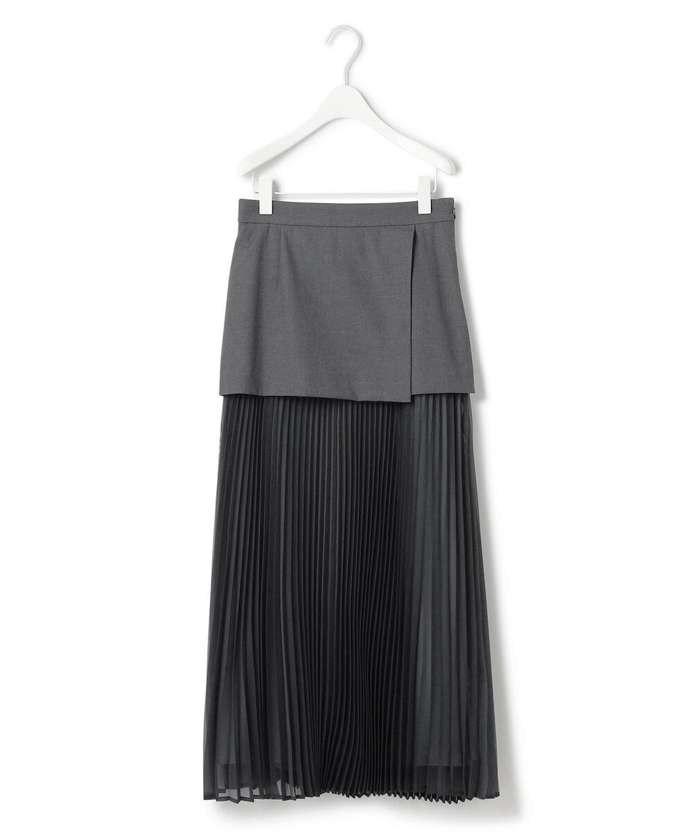 ICB L 【洗える】LooseWeave ドッキングプリーツスカート 