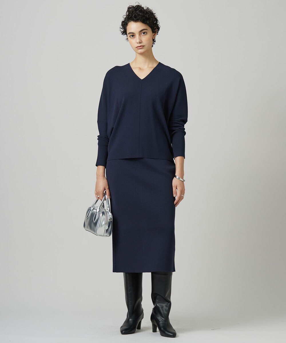 ICB 【洗える】 クロスコンビ ニットスカート 