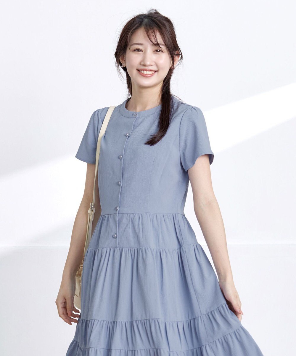 Tiaclasse 【洗える】 ティアードシャツワンピース 