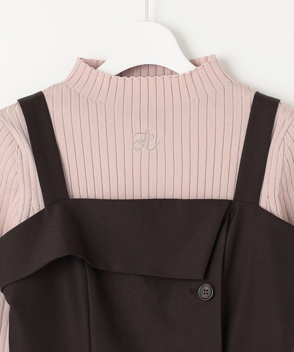 Feroux 【古畑星夏さん着用・セットアイテム】刺繍ポイント ニット × ジャンパー スカート 