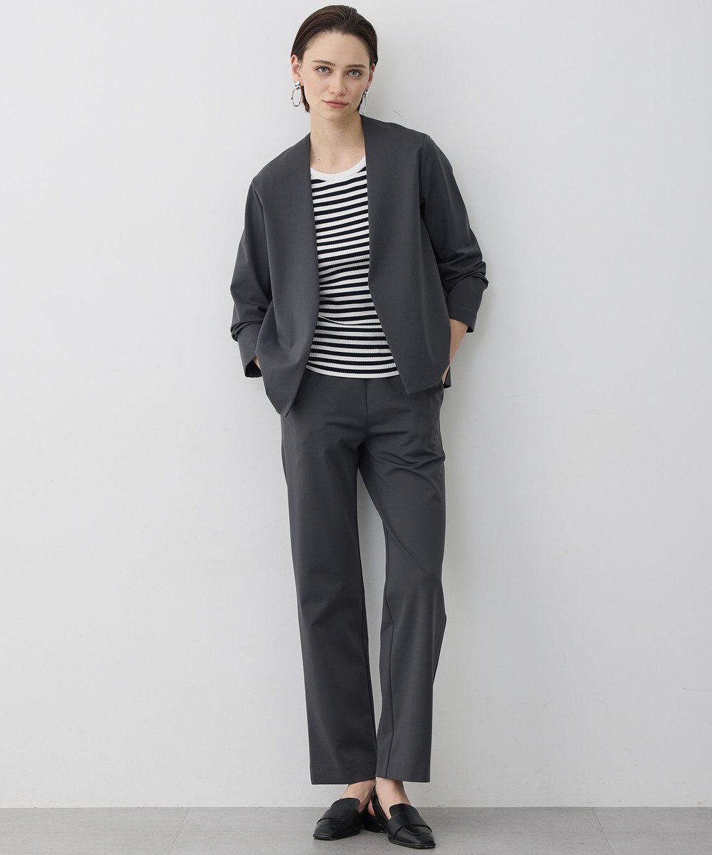 ICB L ナイロンストレッチポンチ ノーカラージャケット 