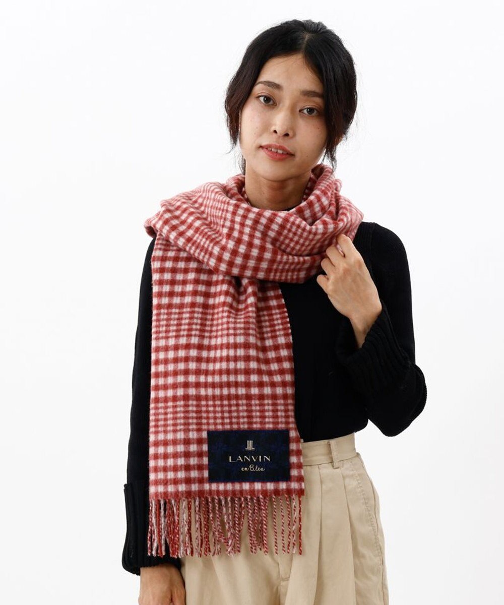 AURORA 【 LANVIN en Bleu （ランバン オン ブルー）】チェックウールストール 