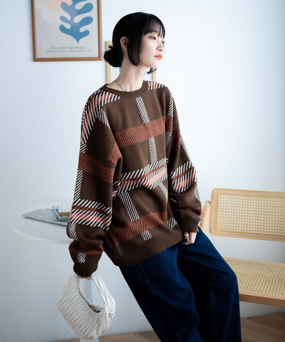 WEGO ルーズフィット総柄プルオーバー 